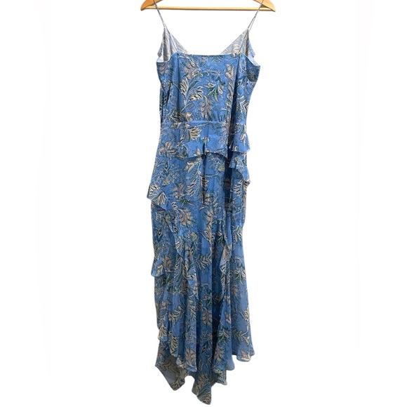 Veronica Beard Avenel Silk Chiffon Paisley Sweetheart Asymmetrical Midi Dress - Picture 3 of 6